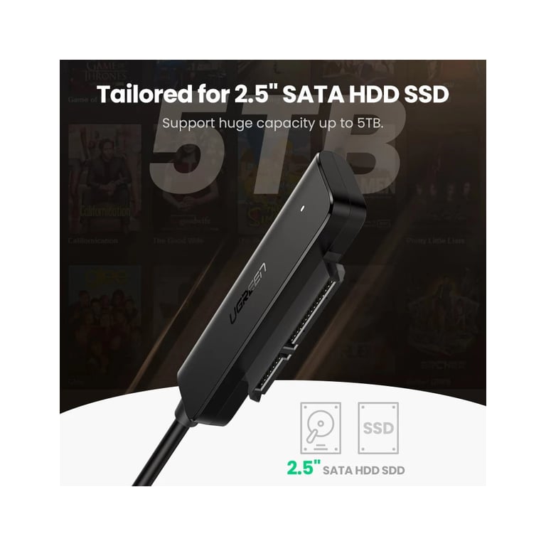 Перехідник USB 3.0 Type-А to SATA III (F) CM321 Ugreen (70609) - фото 3