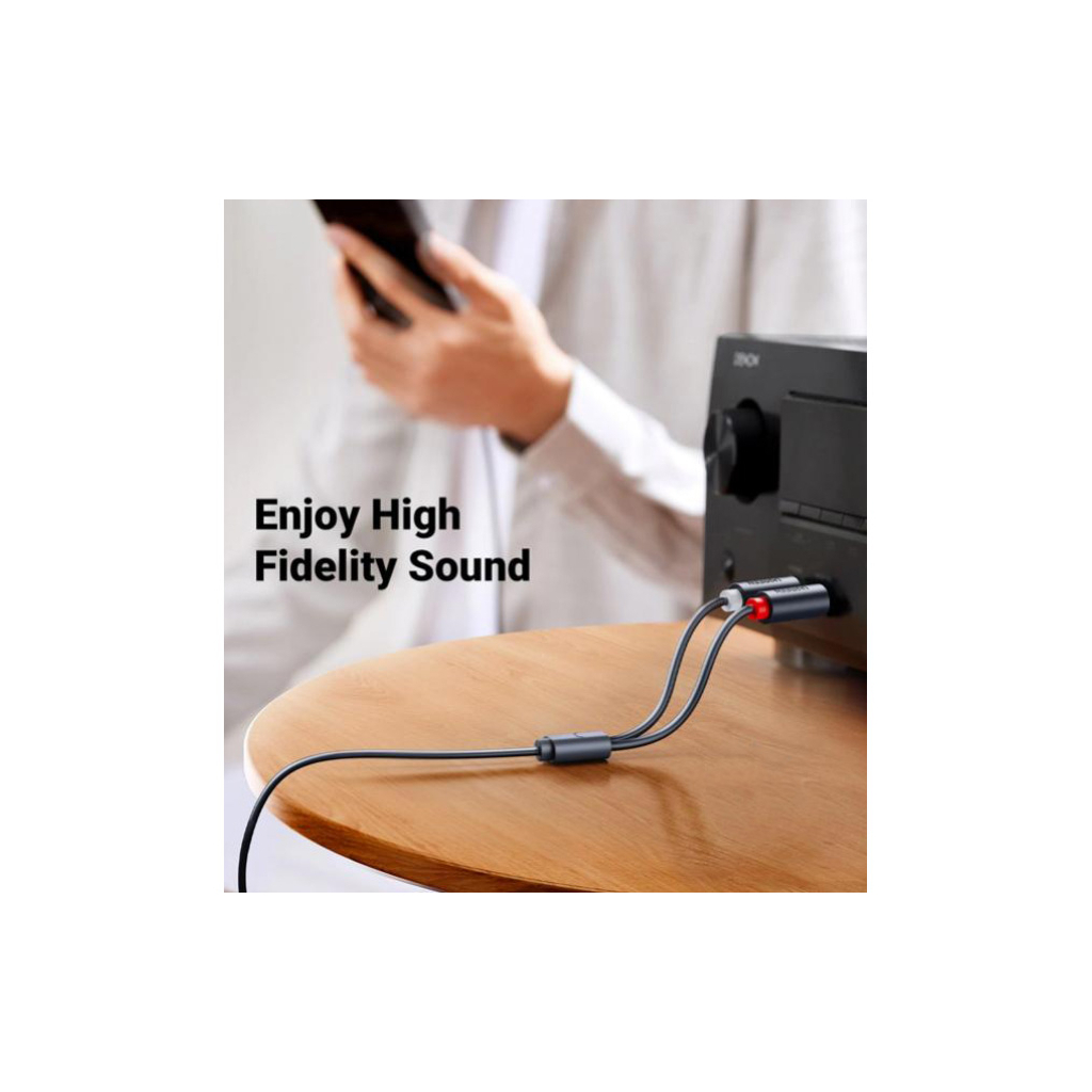 Кабель мультимедійний 3.5mm F to 2xRCA M 1.0m Black Ugreen (10588) - фото 3 Кабель мультимедійний 3.5mm F to 2xRCA M 1.0m Black Ugreen (10588) - фото 3