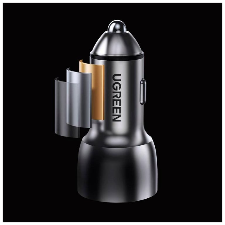 Зарядний пристрій Ugreen QC 3.0+QC 3.0 Dual USB-A 36W Fast Car Charger Space Grey (CD213) (60980) - фото 3