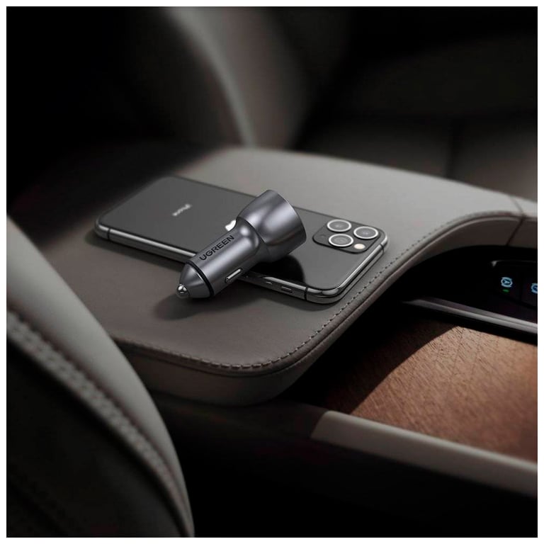 Зарядний пристрій Ugreen QC 3.0+QC 3.0 Dual USB-A 36W Fast Car Charger Space Grey (CD213) (60980) - фото 4