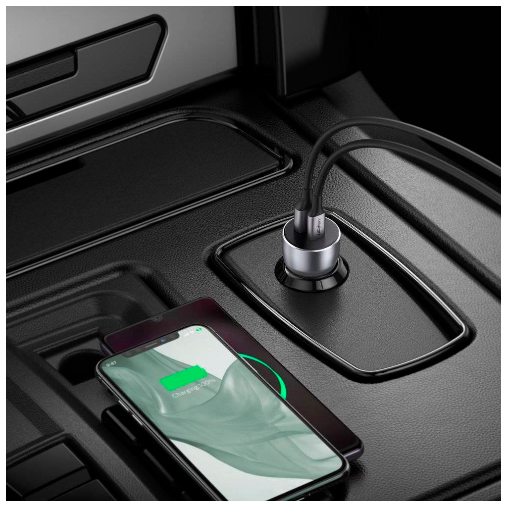 Зарядний пристрій Ugreen QC 3.0+QC 3.0 Dual USB-A 36W Fast Car Charger Space Grey (CD213) (60980) - фото 5 Зарядний пристрій Ugreen QC 3.0+QC 3.0 Dual USB-A 36W Fast Car Charger Space Grey (CD213) (60980) - фото 5