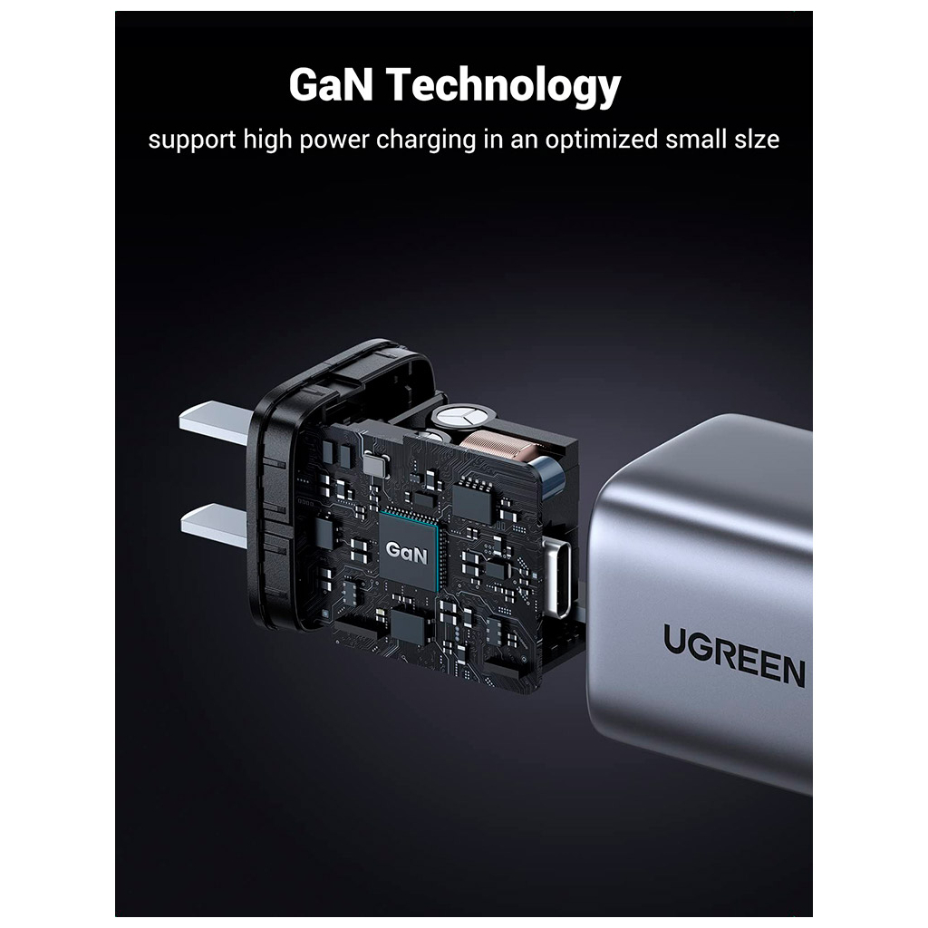 Зарядний пристрій Ugreen 1xUSB 30W Gan Type-C PD Nexode Mini Grey CD319 (90666) - фото 3 Зарядний пристрій Ugreen 1xUSB 30W Gan Type-C PD Nexode Mini Grey CD319 (90666) - фото 3
