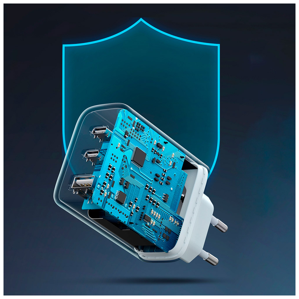 Зарядний пристрій Ugreen 3xUSB 65W (2xType-C+USB QC3.0) Fast Charger White CD275 (90496) - фото 4 Зарядний пристрій Ugreen 3xUSB 65W (2xType-C+USB QC3.0) Fast Charger White CD275 (90496) - фото 4