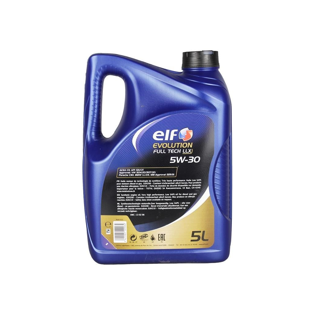 Моторна олива ELF EVOL. FULLTECH LLX 5w30 5л - фото 2 Моторна олива ELF EVOL. FULLTECH LLX 5w30 5л - фото 2