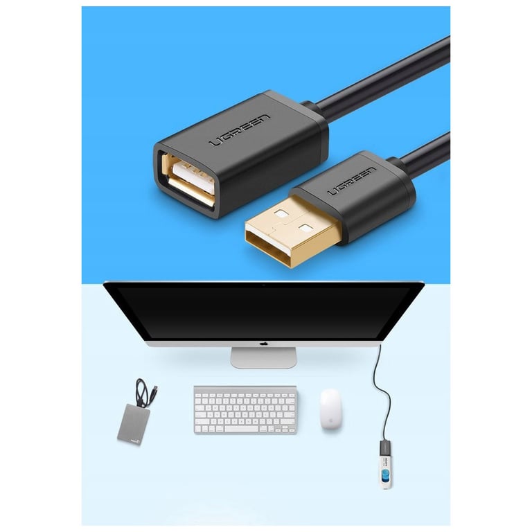 Дата кабель USB 2.0 AM/AF 5.0m US103 Black Ugreen (10318) - фото 2