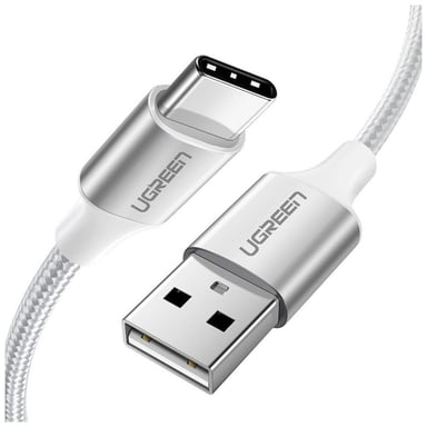 Дата кабель USB 2.0 AM to USB-C 2.0m 3.0A 18W US288 White Ugreen (60133) - фото 1