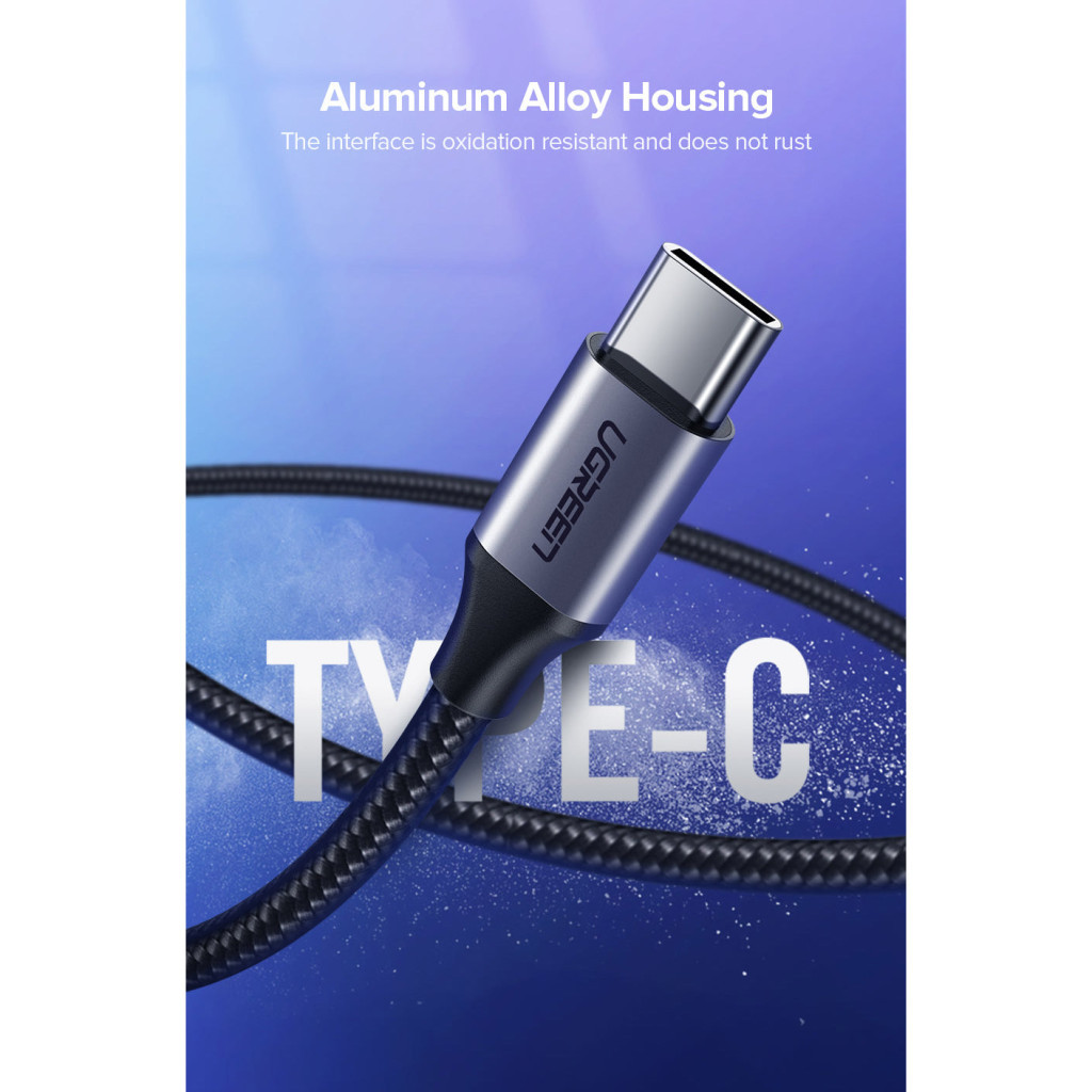 Дата кабель USB 2.0 AM to USB-C 3.0m 3.0A 18W US288 Space Gray Ugreen (60408) - фото 4 Дата кабель USB 2.0 AM to USB-C 3.0m 3.0A 18W US288 Space Gray Ugreen (60408) - фото 4