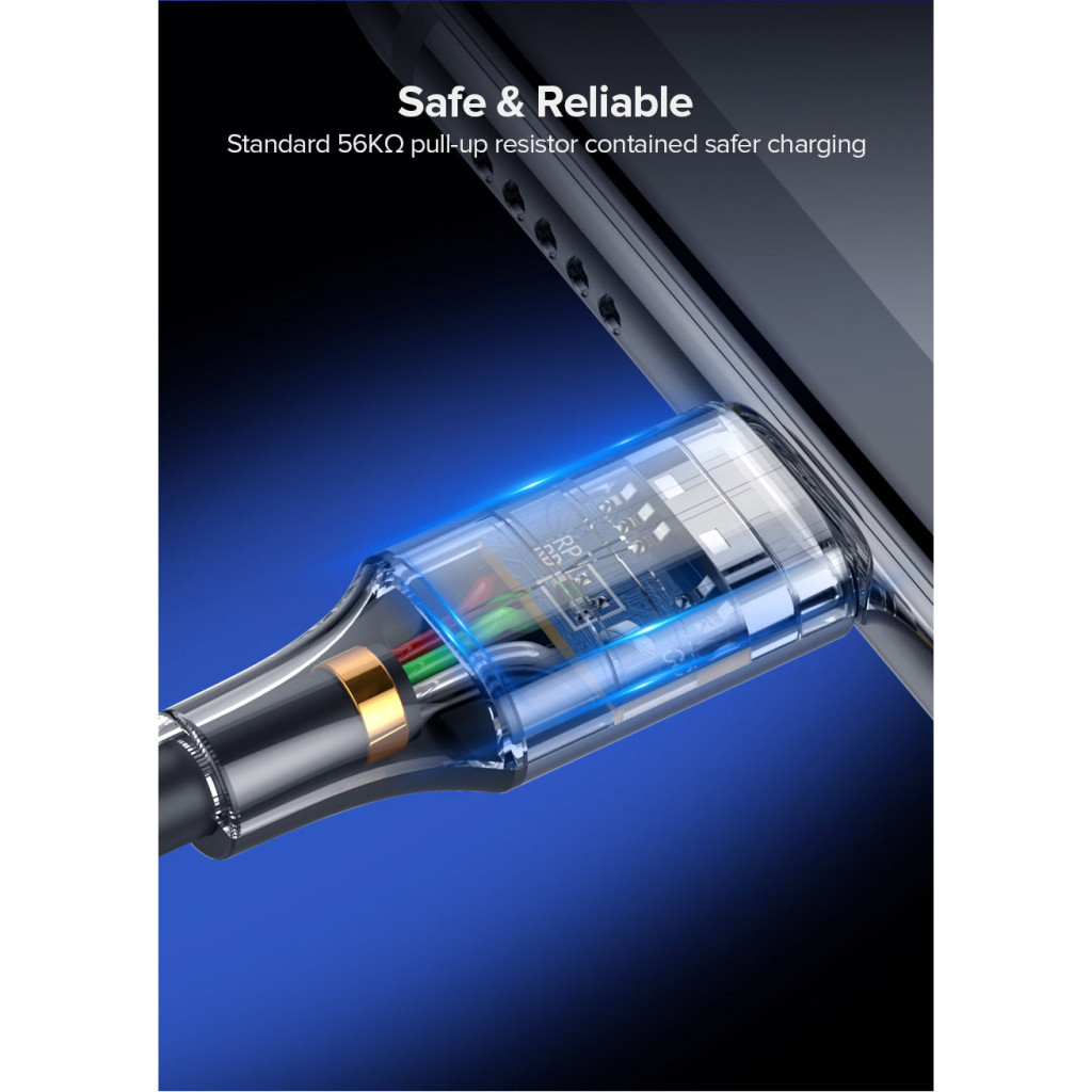 Дата кабель USB 2.0 AM to USB-C 3.0m 3.0A 18W US288 Space Gray Ugreen (60408) - фото 6 Дата кабель USB 2.0 AM to USB-C 3.0m 3.0A 18W US288 Space Gray Ugreen (60408) - фото 6