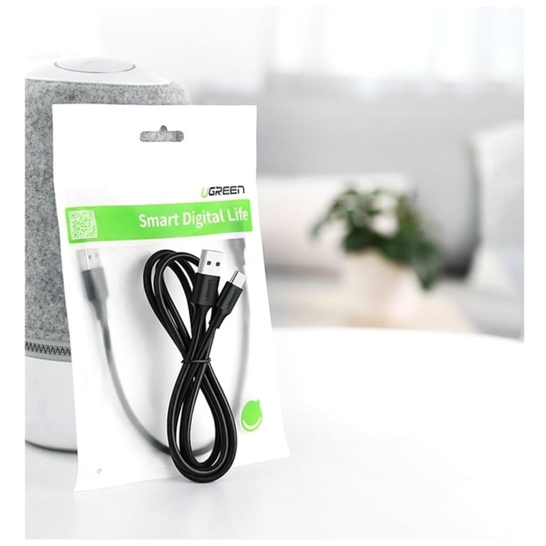 Дата кабель USB 2.0 AM to USB-C 3.0m 3.0A 18W US287 Black Ugreen (60826) - фото 2