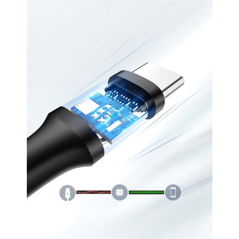 Дата кабель USB 2.0 AM to USB-C 3.0m 3.0A 18W US287 Black Ugreen (60826) - фото 6