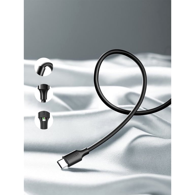 Дата кабель USB 2.0 AM to USB-C 3.0m 3.0A 18W US287 Black Ugreen (60826) - фото 7