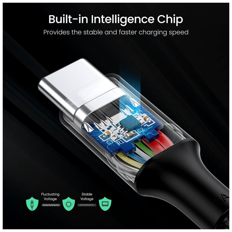 Дата кабель USB-C to USB-C 1.5m 100W US316 Space Gray Ugreen (70428) - фото 3