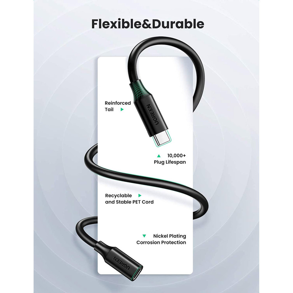 Дата кабель USB-C to USB-C 1.0m USB 3.1Gen2 100W US353 Black Ugreen (10387) - фото 8 Дата кабель USB-C to USB-C 1.0m USB 3.1Gen2 100W US353 Black Ugreen (10387) - фото 8