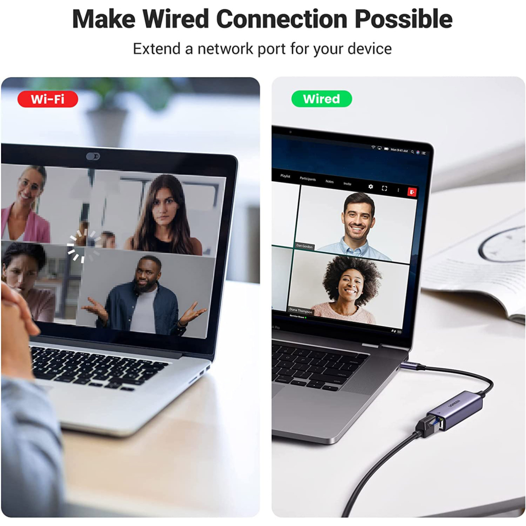 Перехідник USB-C to RJ45 Ethernet 1000Mbps CM199 UGREEN (50737) - фото 2 Перехідник USB-C to RJ45 Ethernet 1000Mbps CM199 UGREEN (50737) - фото 2