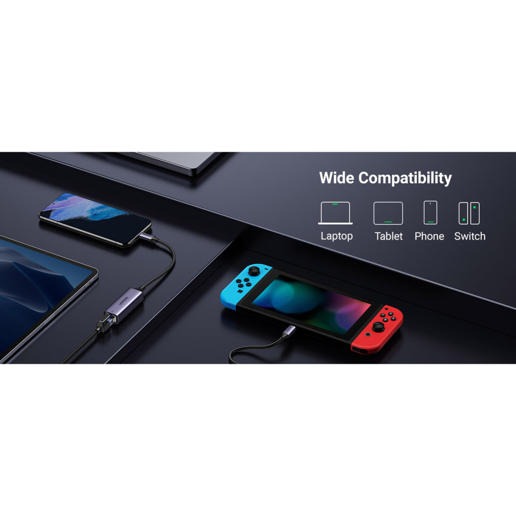 Перехідник USB-C to RJ45 Ethernet 1000Mbps CM199 UGREEN (50737) - фото 7 Перехідник USB-C to RJ45 Ethernet 1000Mbps CM199 UGREEN (50737) - фото 7