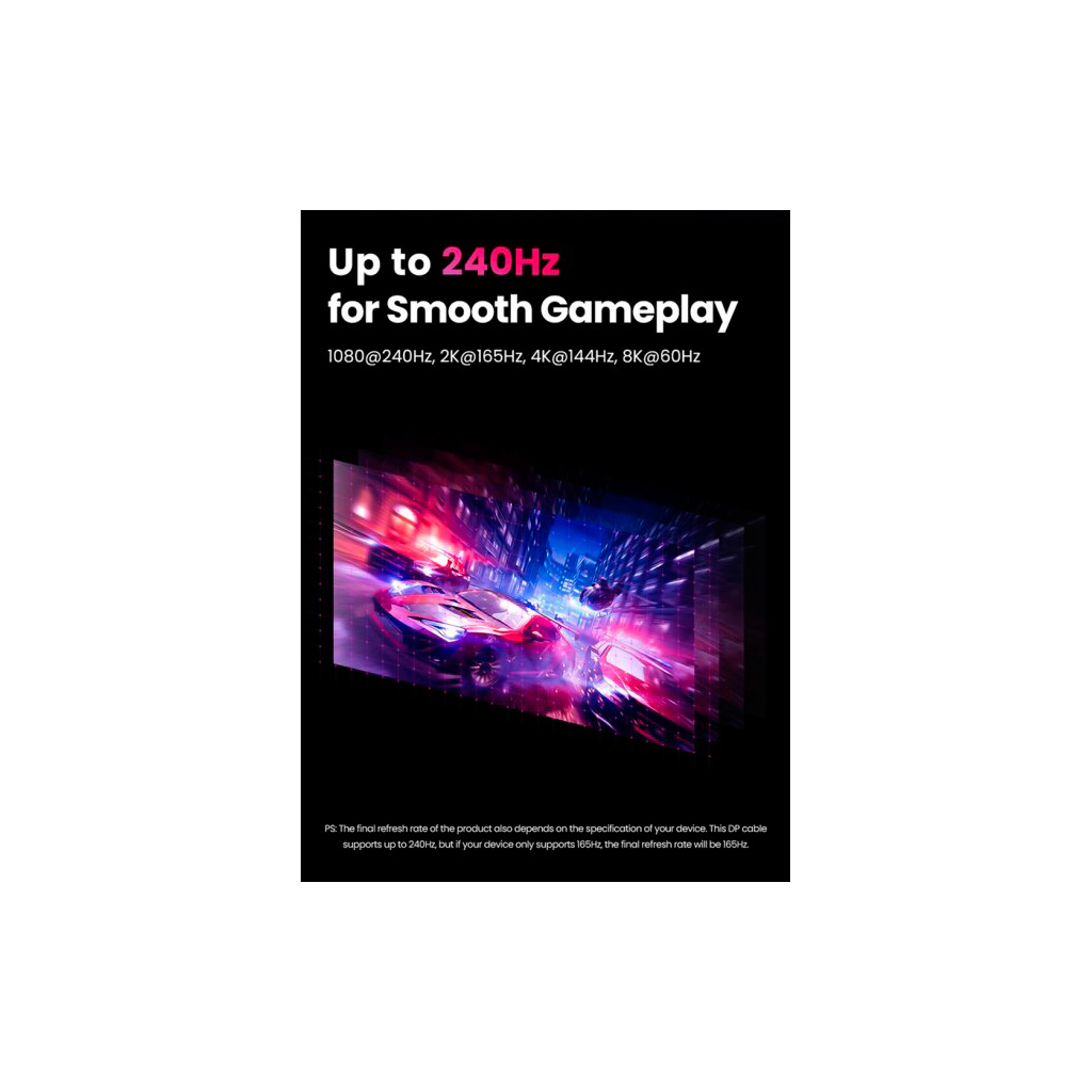 Кабель мультимедійний DisplayPort M to DisplayPort M 3.0m V1.4 Ugreen (80393) - фото 4 Кабель мультимедійний DisplayPort M to DisplayPort M 3.0m V1.4 Ugreen (80393) - фото 4