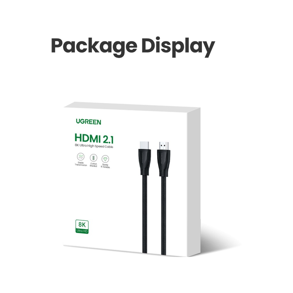Кабель мультимедійний HDMI M to HDMI M 1.0m V2.1 Ugreen (80401) - фото 5 Кабель мультимедійний HDMI M to HDMI M 1.0m V2.1 Ugreen (80401) - фото 5