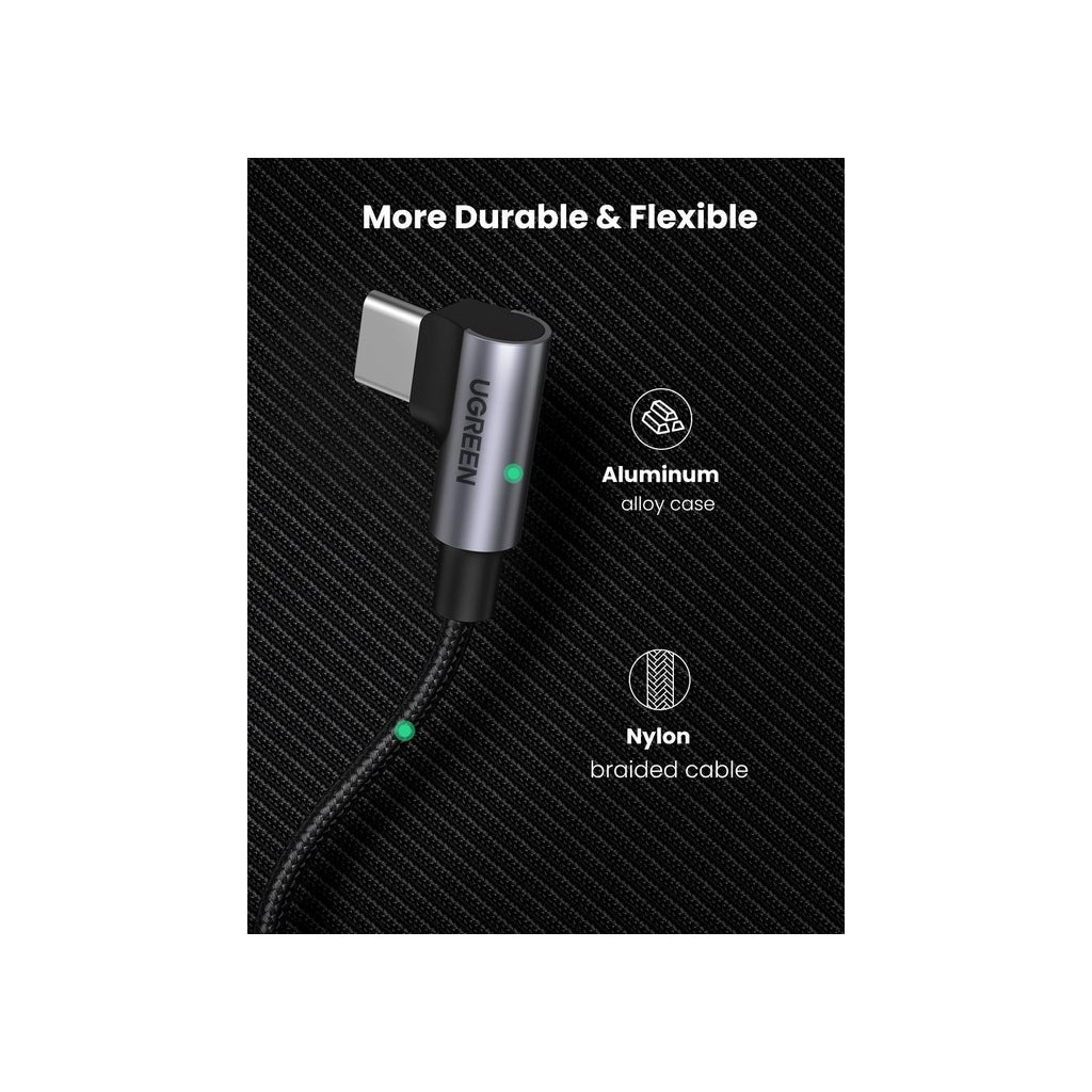 Дата кабель USB-C to USB-C 2.0m 5A 100W US335 90-degree Space Gray Ugreen (70698) - фото 4 Дата кабель USB-C to USB-C 2.0m 5A 100W US335 90-degree Space Gray Ugreen (70698) - фото 4