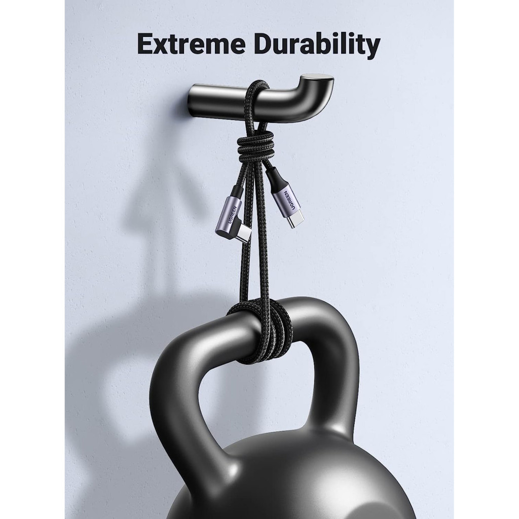 Дата кабель USB-C to USB-C 3.0m 60W US255 90-degree Angle Black Ugreen (80714) - фото 6 Дата кабель USB-C to USB-C 3.0m 60W US255 90-degree Angle Black Ugreen (80714) - фото 6