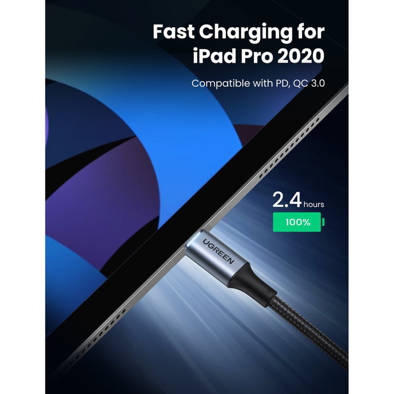 Дата кабель USB-C to USB-C 3.0m 5A 100W US316 Black UGREEN (90120) - фото 4