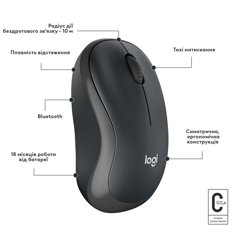 Мишка Logitech M240 Silent Bluetooth Graphite (910-007119) - фото 8
