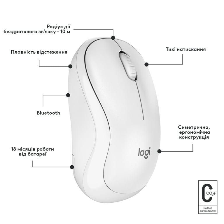 Мишка Logitech M240 Silent Bluetooth Off-White (910-007120) - фото 7