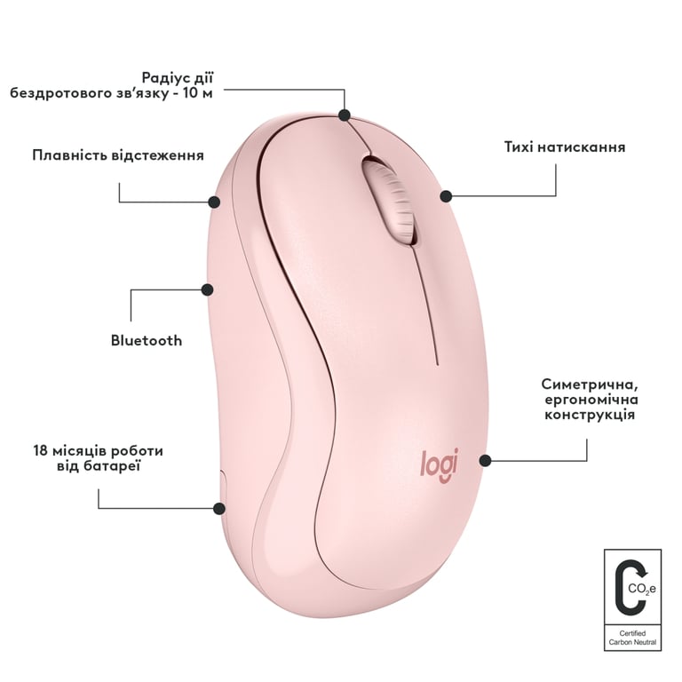 Мишка Logitech M240 Silent Bluetooth Rose (910-007121) - фото 8