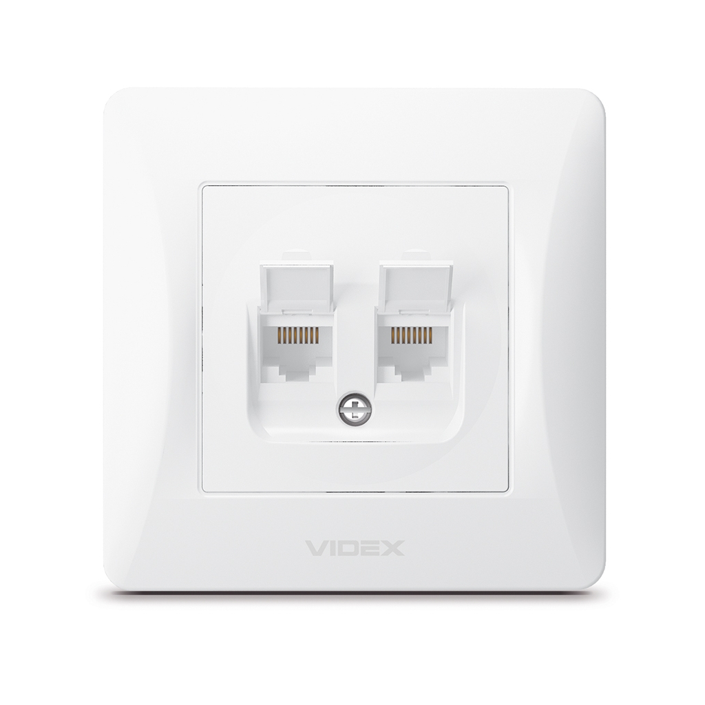 Комп'ютерна розетка Videx BINERA CAT6+CAT6 (VF-BNSK2PC6-W) - фото 1 Комп'ютерна розетка Videx BINERA CAT6+CAT6 (VF-BNSK2PC6-W) - фото 1