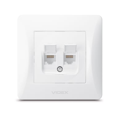 Комп'ютерна розетка Videx BINERA CAT6+CAT6 (VF-BNSK2PC6-W) - фото 1