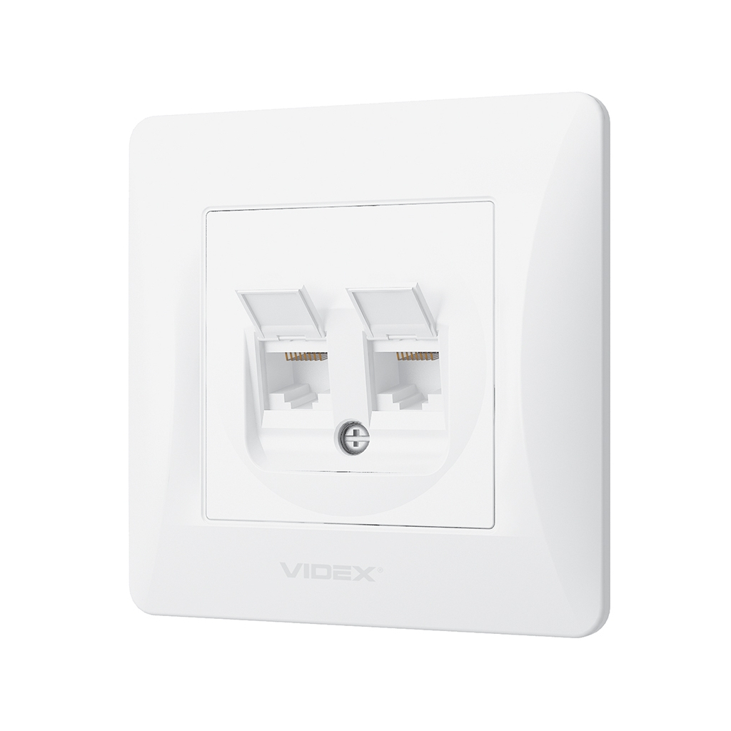 Комп'ютерна розетка Videx BINERA CAT6+CAT6 (VF-BNSK2PC6-W) - фото 2 Комп'ютерна розетка Videx BINERA CAT6+CAT6 (VF-BNSK2PC6-W) - фото 2