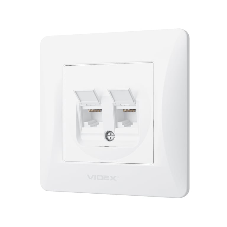 Комп'ютерна розетка Videx BINERA CAT6+CAT6 (VF-BNSK2PC6-W) - фото 2