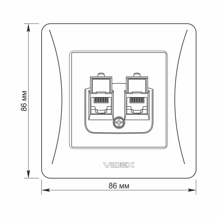 Комп'ютерна розетка Videx BINERA CAT6+CAT6 (VF-BNSK2PC6-W) - фото 6