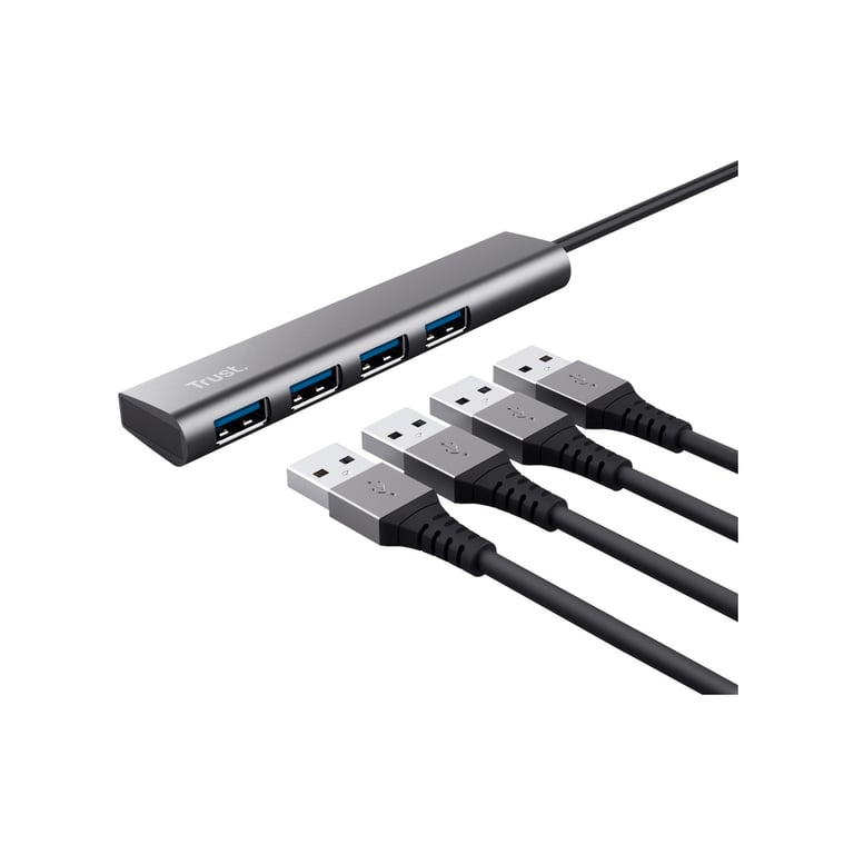 Концентратор Halyx Type-C to 4-Port USB-A 3.2 Grey Trust (24948_TRUST) - фото 6