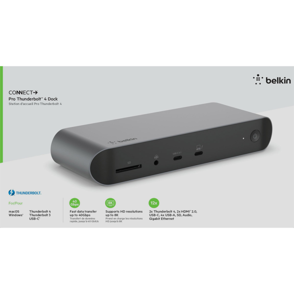 Порт-реплікатор Belkin USB-C Pro Thunderbolt 4 Dock Triple Display Dock 8K (INC006VFSGY) - фото 7 Порт-реплікатор Belkin USB-C Pro Thunderbolt 4 Dock Triple Display Dock 8K (INC006VFSGY) - фото 7