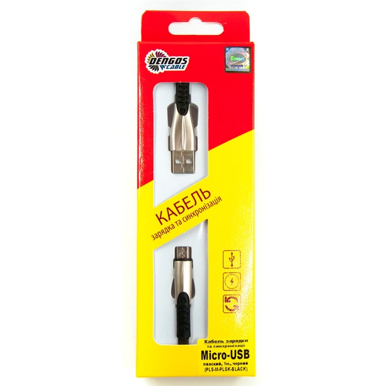 Дата кабель USB 2.0 AM to Micro 5P 1.0m black Dengos (PLS-M-PLSK-BLACK) - фото 3