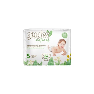 Підгузки Giggles Natural 5 Junior 11-25 кг 24 шт (8680131206414) - фото 1
