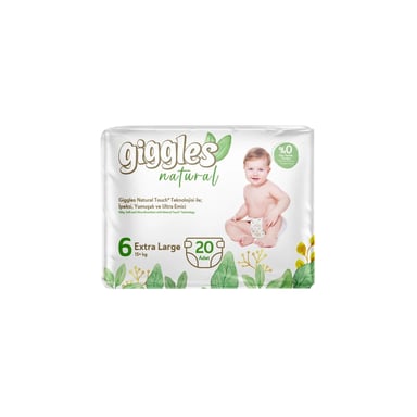 Підгузки Giggles Natural 6 Extra Large 15+ кг 20 шт (8680131206421) - фото 1