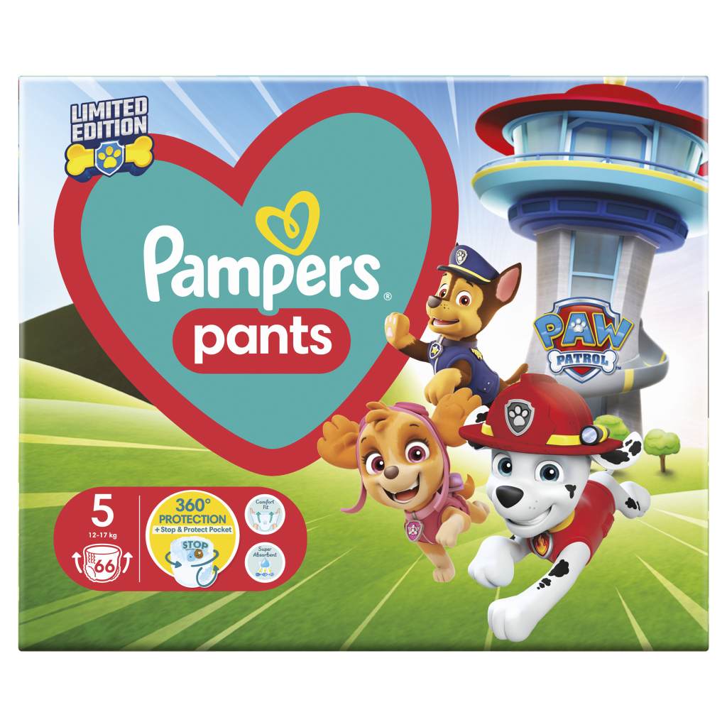 Підгузки Pampers Junior Розмір 5 (12-17кг) Paw Patrol 66 шт (8006540863619) - фото 2 Підгузки Pampers Junior Розмір 5 (12-17кг) Paw Patrol 66 шт (8006540863619) - фото 2