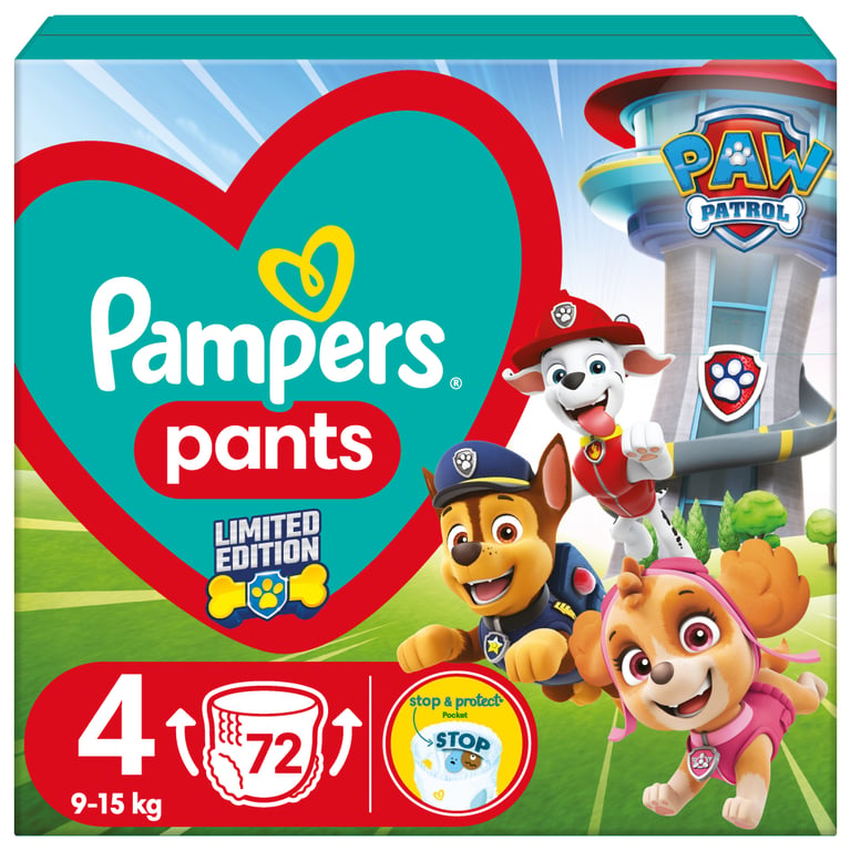 Підгузки Pampers Maxi Розмір 4 (9-15 кг) Paw Patrol 72 шт (8006540863572) - фото 1