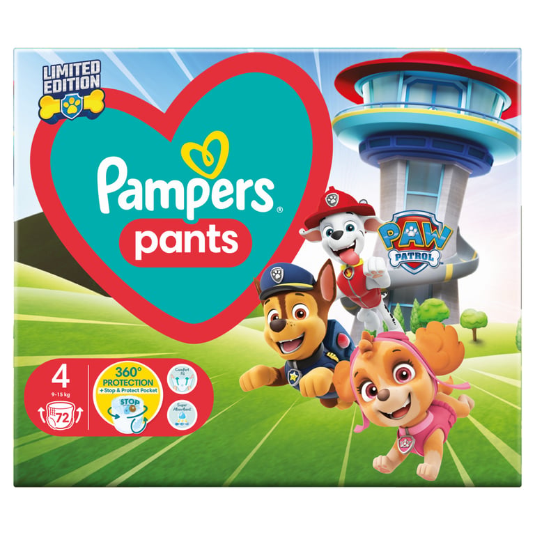 Підгузки Pampers Maxi Розмір 4 (9-15 кг) Paw Patrol 72 шт (8006540863572) - фото 2