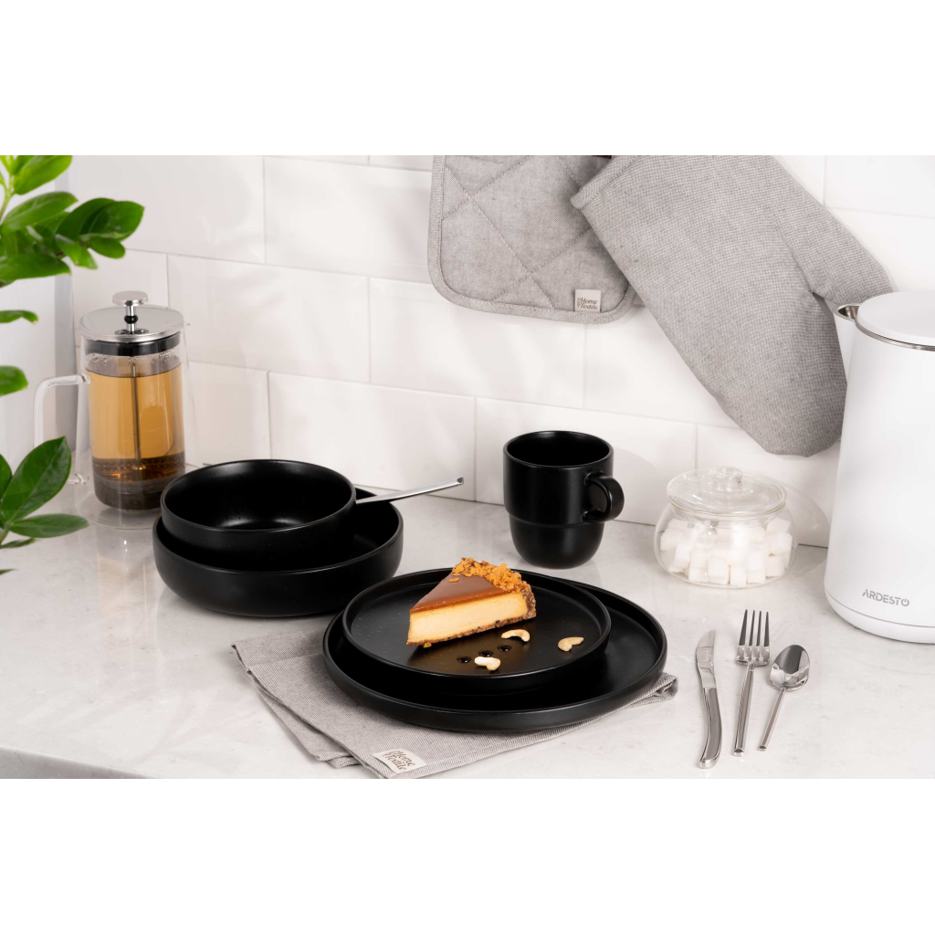 Тарілка Ardesto Trento Dinner 26,5 см Black (AR2926TB) - фото 2 Тарілка Ardesto Trento Dinner 26,5 см Black (AR2926TB) - фото 2