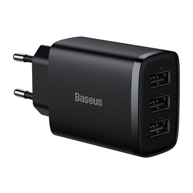Зарядний пристрій Baseus Compact Charger 3U Black (CCXJ020101) - фото 1