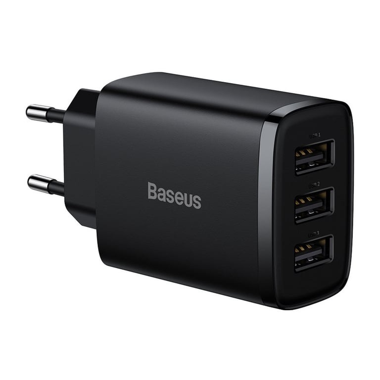 Зарядний пристрій Baseus Compact Charger 3U Black (CCXJ020101) - фото 1