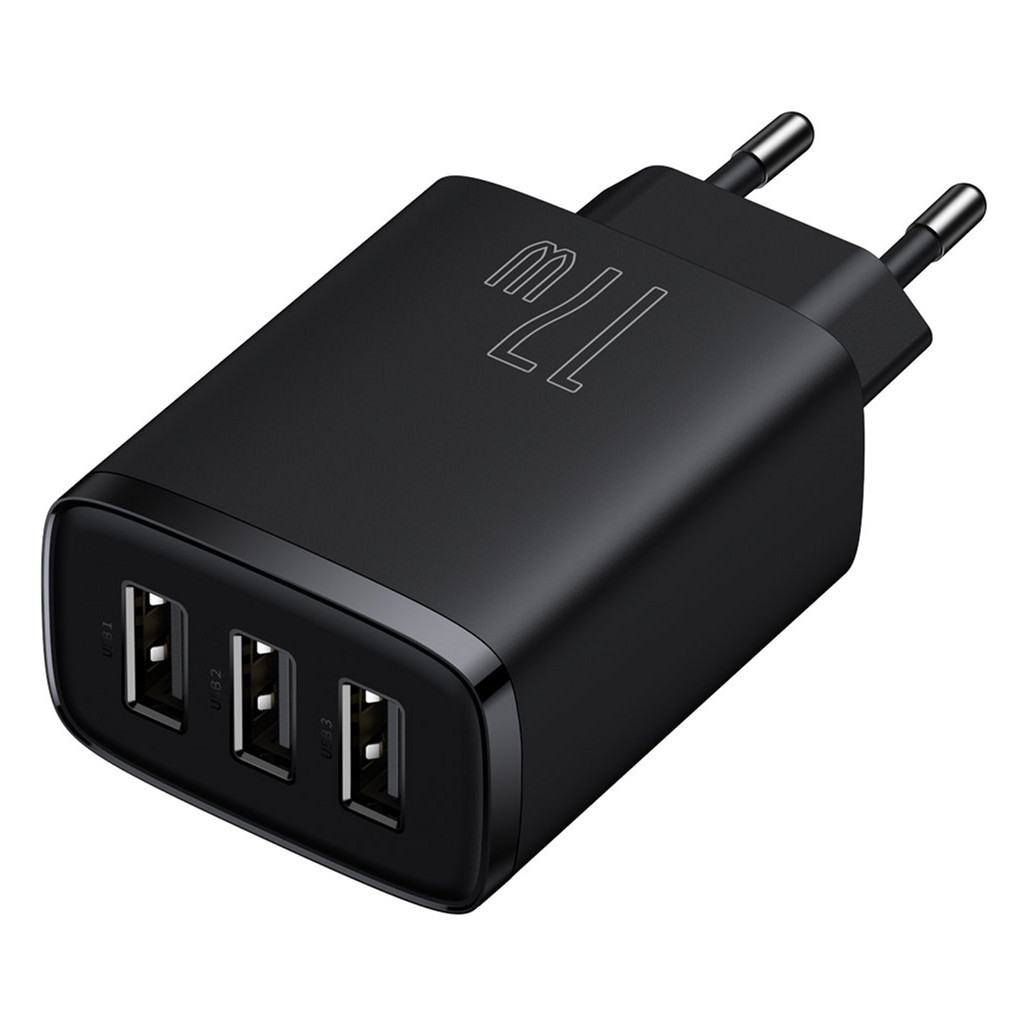 Зарядний пристрій Baseus Compact Charger 3U Black (CCXJ020101) - фото 2 Зарядний пристрій Baseus Compact Charger 3U Black (CCXJ020101) - фото 2
