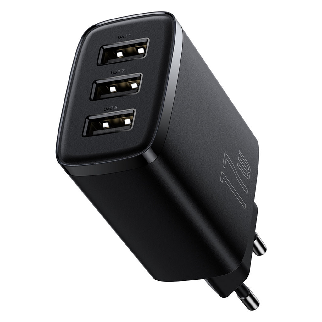 Зарядний пристрій Baseus Compact Charger 3U Black (CCXJ020101) - фото 4 Зарядний пристрій Baseus Compact Charger 3U Black (CCXJ020101) - фото 4