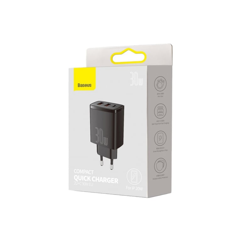 Зарядний пристрій Baseus Compact Quick Charger 2U+C (CCXJ-E01) - фото 5