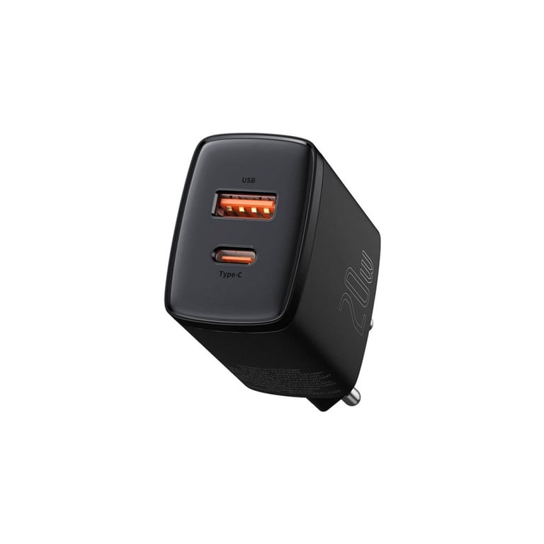 Зарядний пристрій Baseus Compact Quick Charger U+C 20W EU Black (CCXJ-B01) - фото 1