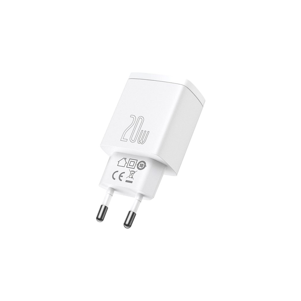 Зарядний пристрій Baseus Compact Quick Charger U+C 20W EU White (CCXJ-B02) - фото 2 Зарядний пристрій Baseus Compact Quick Charger U+C 20W EU White (CCXJ-B02) - фото 2