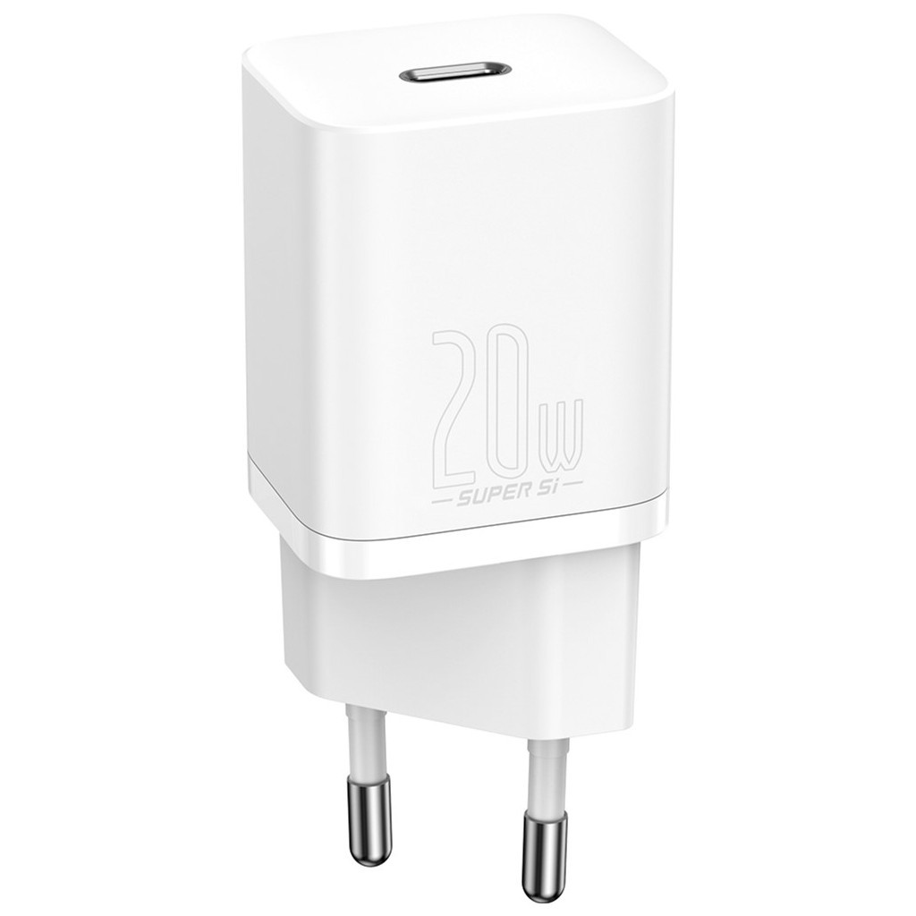 Зарядний пристрій Baseus Super Si Quick Charger 1C 20W EU White (CCSUP-B02) - фото 1
