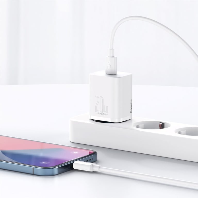 Зарядний пристрій Baseus Super Si Quick Charger 1C 20W EU White (CCSUP-B02) - фото 5